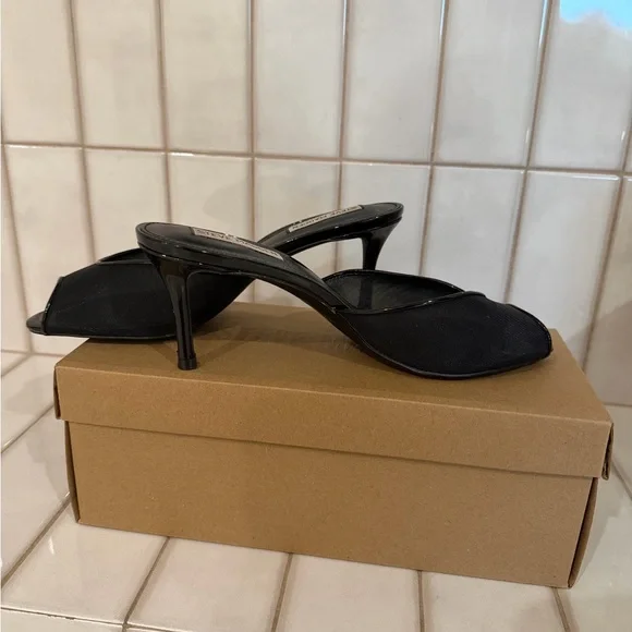 Steve Madden Black Peep-Toe Heels - Picture 2 of 5